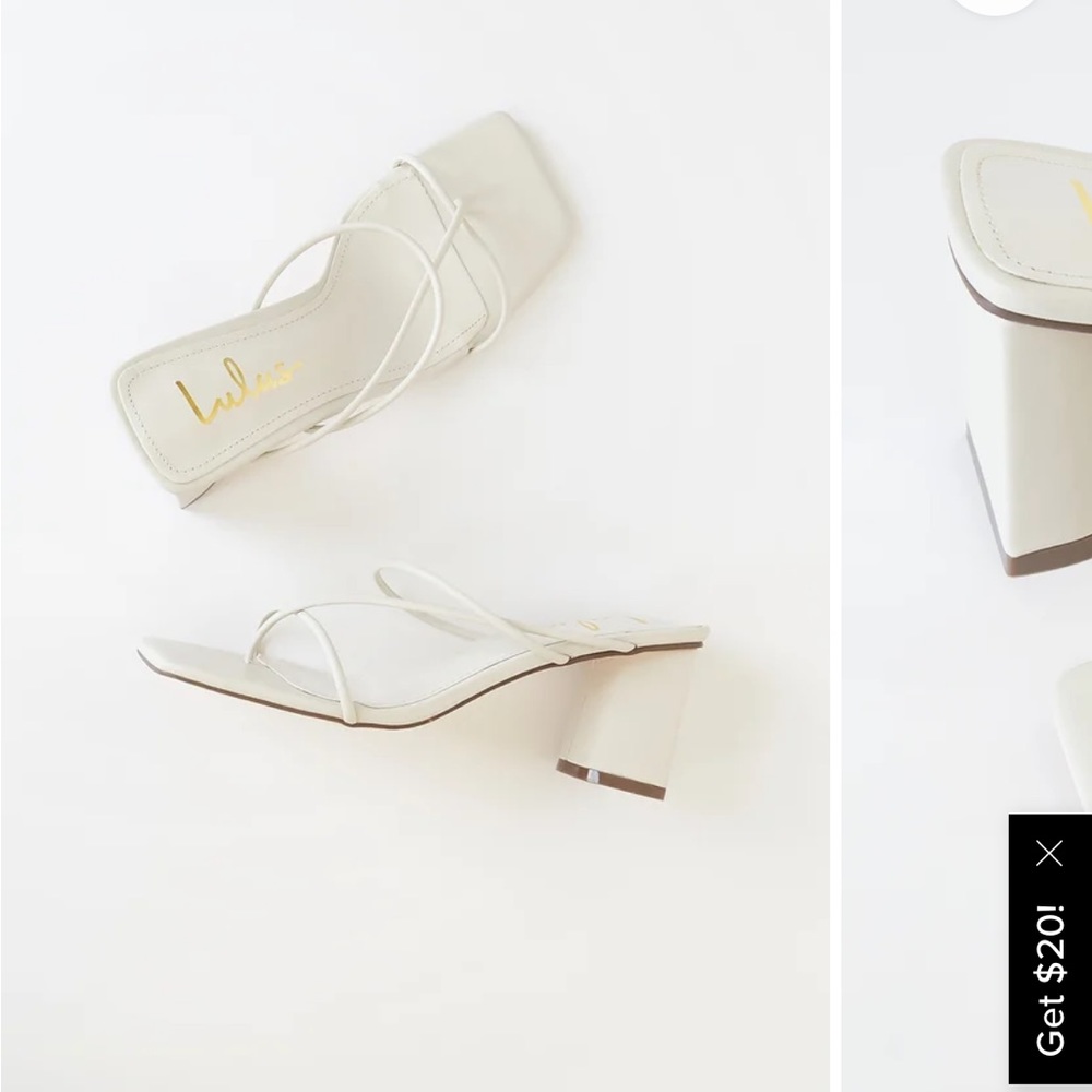 Lulu’s Jocelynn Bone Strappy High Heel Sandals - Picture 2 of 6